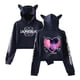 thumbnail image 5 of Sudadera corta con capucha y orejas de gato de Demon Hunters KPop, estilo grupo femenino, bonita sudadera corta con capucha y corte holgado., 5 of 5