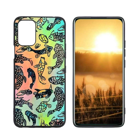 Compatible with LG K42 Phone Case, Rainbow-Koi-Fish Case Silicone Protective for Teen Girl Boy Case for LG K42