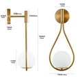 thumbnail image 2 of Set of 2 Modern Gold Wall Sconces – 19" Mid-Century Hardwired Wall Lights with Opal Glass Globe Shade, Luxury Wall Lamps for Bedroom, Living Room, Hallway, Decorative Lighting (Bulbs Not Included), 2 of 9