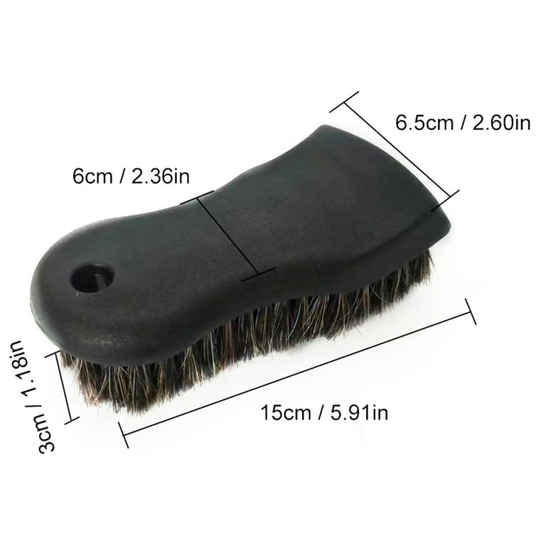Horse Hair Cleaning Brush Long Bristle Leather Cleaning Brush Premium Horse  Hair Interior Brush Soft Car Cleaning Brush Horse Hair Bristle with Hanging  Hole for Car Interior 