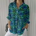 thumbnail image 1 of YLHFASHION Chemise à Imprimé Floral Rétro pour Femmes, Imprimé Géométrique Abstrait, Chemise à Imprimé Artistique, Chemise Décontractée à Imitation Ligne, Col en V, Rabais de 50 % Liquidation Chemises pour Femmes, 1 of 4