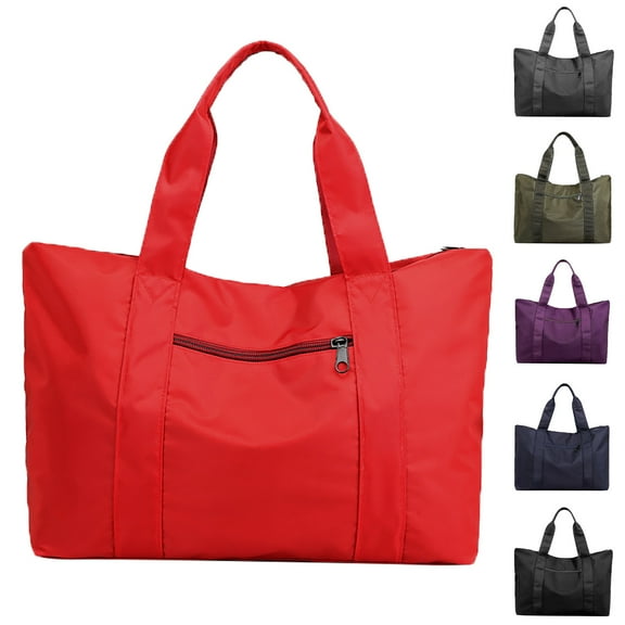 Stylago Womens Nylon Tote Bag Mens Multiple Internal Pockets Large Shoulder Purse Storage Zipper Handbag for Travel Overnight Black