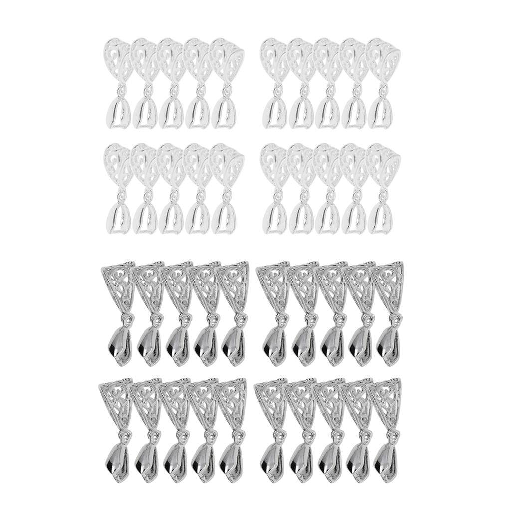 40pcs Pinch Pendant Bails For Jewelry Making Beading Charms Connectors Clips 