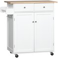 thumbnail image 1 of HOMCOM Rolling Kitchen Island with Storage, Kitchen Cart with Wood Top, 1 of 10