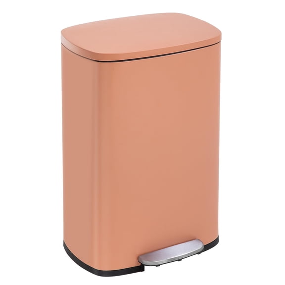 BestOffice 13 Gallon (50L) Trash Can with Soft-Close, Stainless Steel Can for Kitchen, Home, Pink