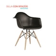 thumbnail image 1 of Silla Tipo Eames Con Brazos Comedor Moderno Retro Resistente negro 6.49 pulg Pido Todo E-SEBZM-BK, 1 of 8