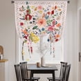 thumbnail image 3 of Pink Flowers Tie Up Curtains for Windows, Adjustable Balloon Window Shades, Spring Farmhouse Floral Leaves Vintage Kitchen Window Treatments Adjustable Roll Up Curtain for Basement/Nursery 52"x45", 3 of 8