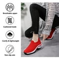 thumbnail image 5 of Cyiecw Women's Walking Shoes Lightweight Slip on Sock Sneakers Comfortable Mesh Air Cushion Platform Loafers, 5 of 7