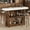 White+Walnut, variant on 63" Counter Height Bar Table for 4-8 People, Sleek Slatted Bar Table, Modern Industrial Dining Table, with 2-Tier Storage Shelves, for Restaurant, Bistro, or Living Room