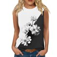thumbnail image 1 of Snorda Débardeurs pour Femmes Grande Taille Mode Féminine Décontractée Été Imprimé Sans Manches Col Rond Haut Blouse Débardeur P-5TG, 1 of 5