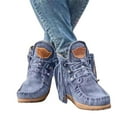 thumbnail image 2 of Nouvelles Bottines Rétro en Daim pour Femmes Chaussures de Luxe Mates avec Franges Chaussures de Mode Rétro en Daim Chaussures de Luxe Mates avec Franges Bottines à la Mode pour Femmes (Noir 43), 2 of 2