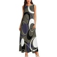 thumbnail image 2 of Retro 60s Ovals Long Dress Female dress elegant dresses plus sizes dress for wom02, 2 of 6