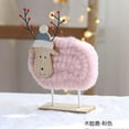 thumbnail image 2 of Sheep Figurine Wool Felt Lamb Plush Sheep Figurine Table Ornament Farm Animal Decorative Figurines for Home Office Bookshelves Decor Christmas, for Festival Party Decorations Themed Ornaments, 2 of 3