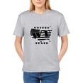 thumbnail image 2 of The Season Essentials All States Collection “United We Stand” 100% Cotton Unisex T-shirt Graphic Tee, Grey/Black, Medium, 2 of 11