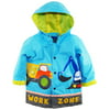 Wippette Boys Rain Coat Rainwear Waterproof Hooded Work Zone Construction Trucks Rain Jacket Slicker Raincoat