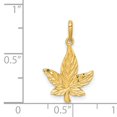 thumbnail image 4 of 14k Yellow Gold Diamond-Cut Solid Casted Textured Back Polished Finish Leaf Charm Pendant, 4 of 4