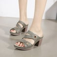 thumbnail image 5 of Women's Sandals Leather Platform Sandal Summer Thick Sole High Heels Ladies Sandal Summer Shoes for Women, 5 of 7