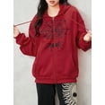 thumbnail image 6 of Musuos Unisex Casual Hoodies Punk Spider Web Print Zipped Hooded Sweatshirts Long Sleeve Loose Coat for Autumn, 6 of 9