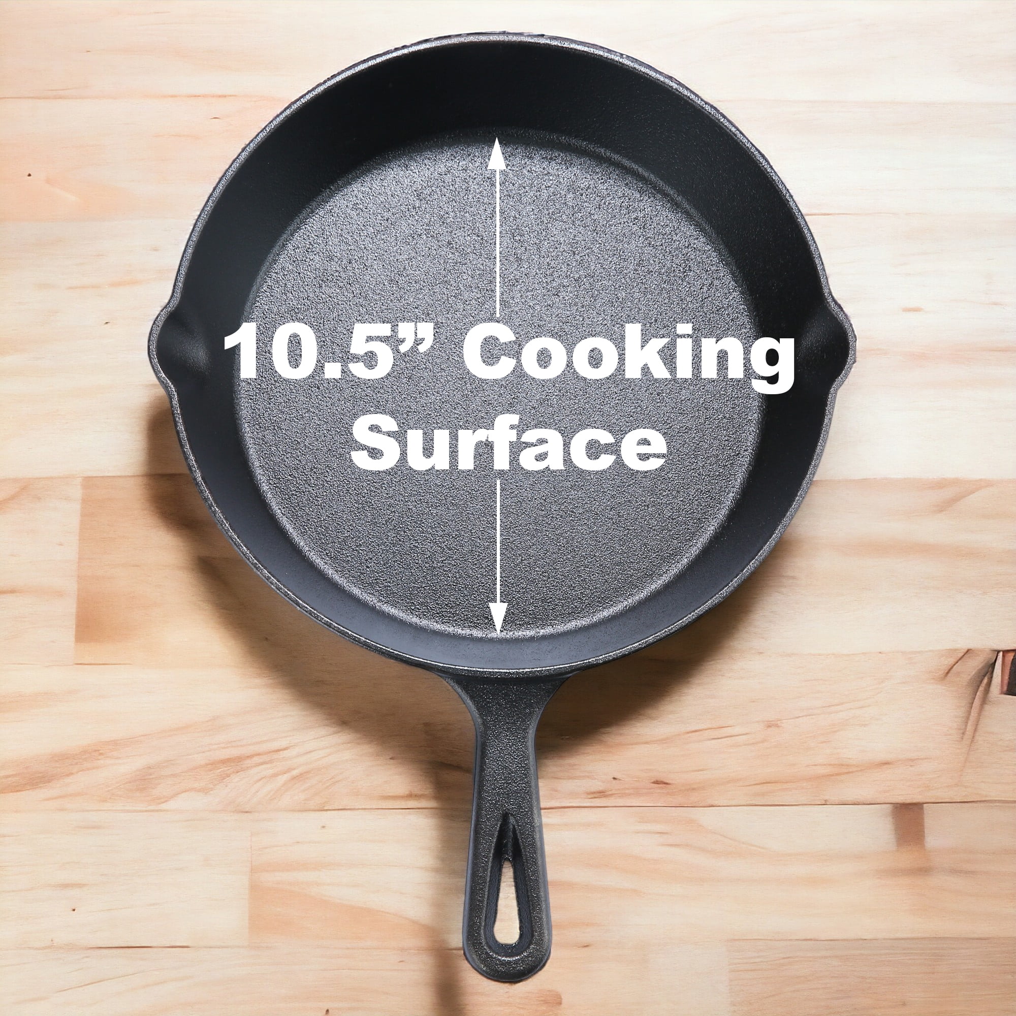 Mainstays 10.5" Round Non-Stick Pre-Seasoned Cast Iron Skillet Black
