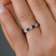 thumbnail image 5 of Gem Stone King Blue Sapphire and White Diamond Engagement Ring for Women | 925 Sterling Silver | Wedding Engagement Anniversary Promise Ring for Women | Size 8, 5 of 6