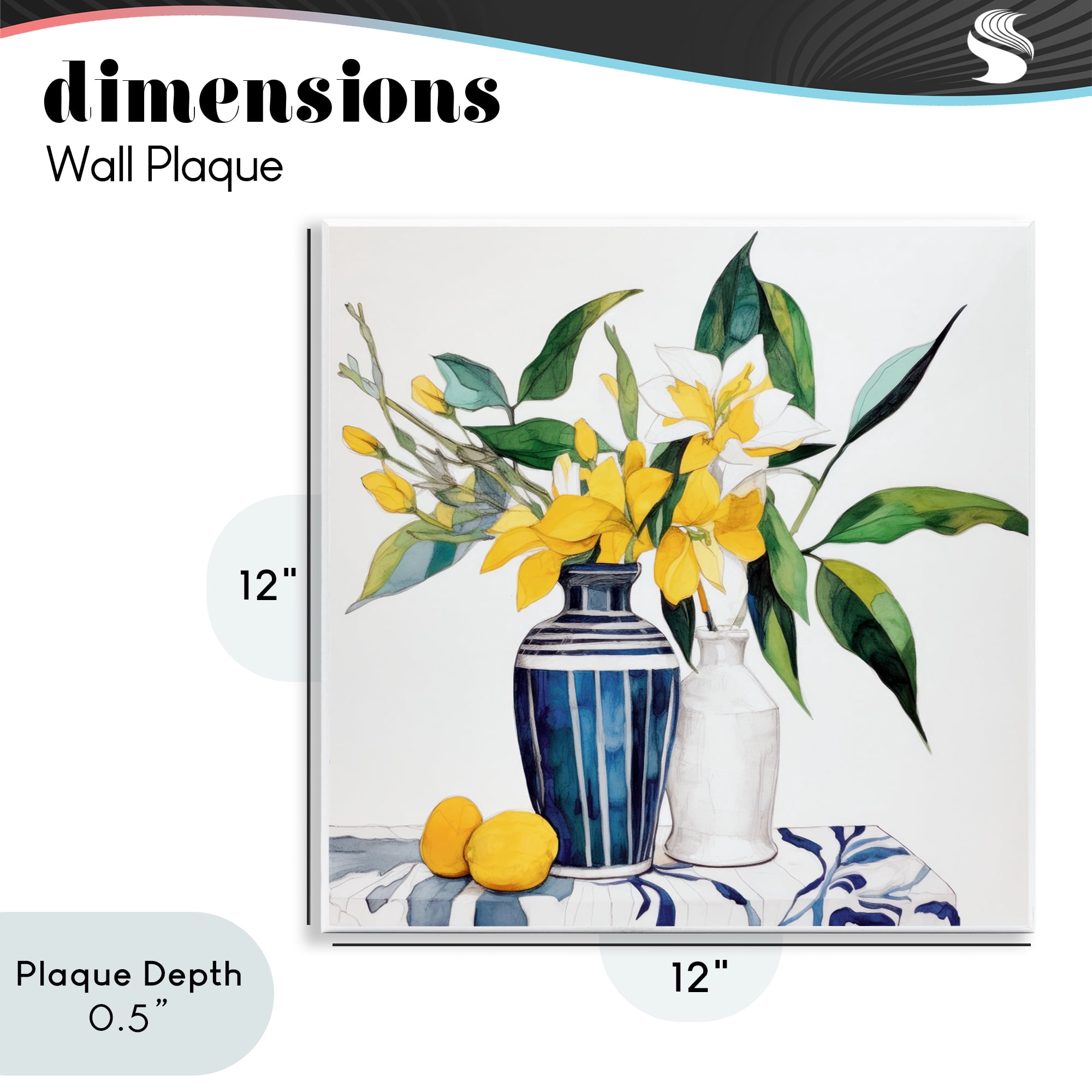Stupell Industries Lemons And Blooms Table Wall Plaque Art, design by Ray Powers