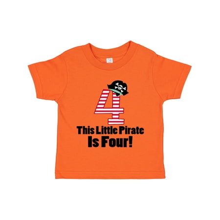 

Inktastic Pirate 4th Birthday Party Gift Toddler Boy or Toddler Girl T-Shirt