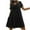 Black, variant on Kmdttou Women's Short Sleeve Loose Plain Dresses Women Short Sleeved Button Up T-shirt Casual Loose Solid Color Dress