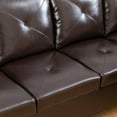 thumbnail image 6 of Hommoo Faux Leather Sectional Sofa, 4-Seat L-Shaped Couch, Modern Indoor Living Room Furniture, Apartment, Office, Brown(Without Ottoman), 6 of 6
