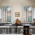 thumbnail image 2 of Marble Modern Geometric Flowers Abstract Kitchen Curtains - Vintage Tier Cafe Curtains for Bathroom Living RV Rod Pocket Window Drapes 36 Inch 2 Panels Set 28"x36" Window Treatment Tiers, 2 of 4