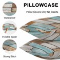 thumbnail image 5 of Throw Pillow Covers 16x16 Inch Set of 2, Blue Brown Vintage Waterproof Outdoor Pillow Covers, Retro Farmhouse Elegant Pastoral Decorative Cushion Pillowcases for Couch, Sofa, Bed, Garden, Patio, 5 of 9