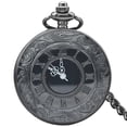 thumbnail image 3 of Vintage Pocket Watch for Men, Roman Numerals Scale Quartz Pocket Watches with Chain, Glossy Black Fob for Christmas Father's Day Gift, 1.84 Inch Diameter, Metal, 3 of 9