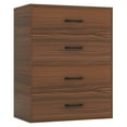 thumbnail image 1 of Gymax Commode Empilable à 2 Tiroirs, Cube de Rangement en Bois Polyvalent, Noyer, 1 of 10