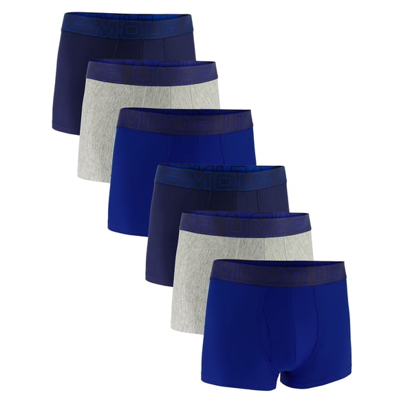 UNDER ARMOUR men's boxer shorts, 6-pack - Performance Tech Trunks Solid 3 in, stretch, solid color Blue/Grey XL (X-Large)