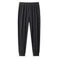 thumbnail image 3 of Dresfit Cotton Joggers Mens Plus Size Cuffed Sweatpants Winter Cinched Bottom Drawstring Warm Workout Sweat Pants Solid Color Loose Stretch Active Trousers Black 2XL, 3 of 4