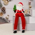 thumbnail image 3 of Farfi Sitting Santa Claus Figurine Christmas Decoration Santa Claus Ornament with Long Legs for Xmas Party Mantel Decor New Year Gift(Left Hand), 3 of 9