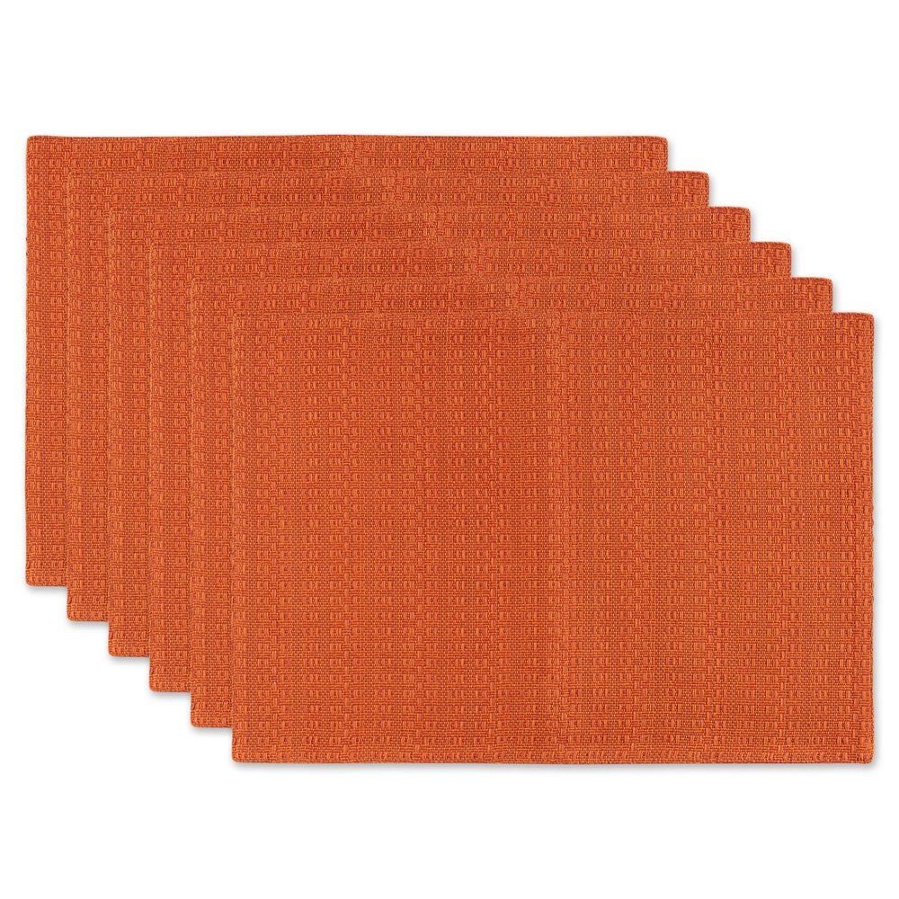 Set of 6 Burnt Orange Tonal Variegated Placemat, 19"