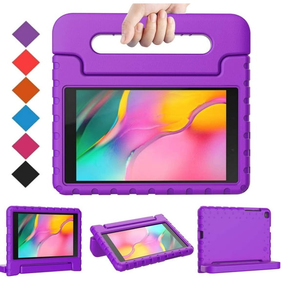 Golden Sheeps Kid Friendly Case Compatible for Samsung Galaxy Tab A 8.0 2019 Model SM-T290 /SM-T295 Shockproof Ultra Light Weight Convertible Handle Stand Cover (Purple)