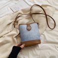 thumbnail image 1 of Bolso de cubo informal sencillo para mujer 2025, versión coreana de la nueva tendencia, bolso de hombro con costuras de mezclilla, bolso de mujer de moda de nicho, 1 of 5