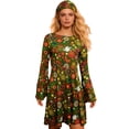 thumbnail image 4 of Ensemble de Cour pour Usage Quotidien Élégant Robe Hippie Disco des Années 70 avec Foulard et Robe Imprimée, 4 of 4