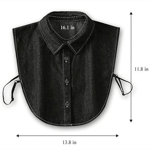 Women's Denim False Collar for Sweater Blouses Layering Button Down Dickey