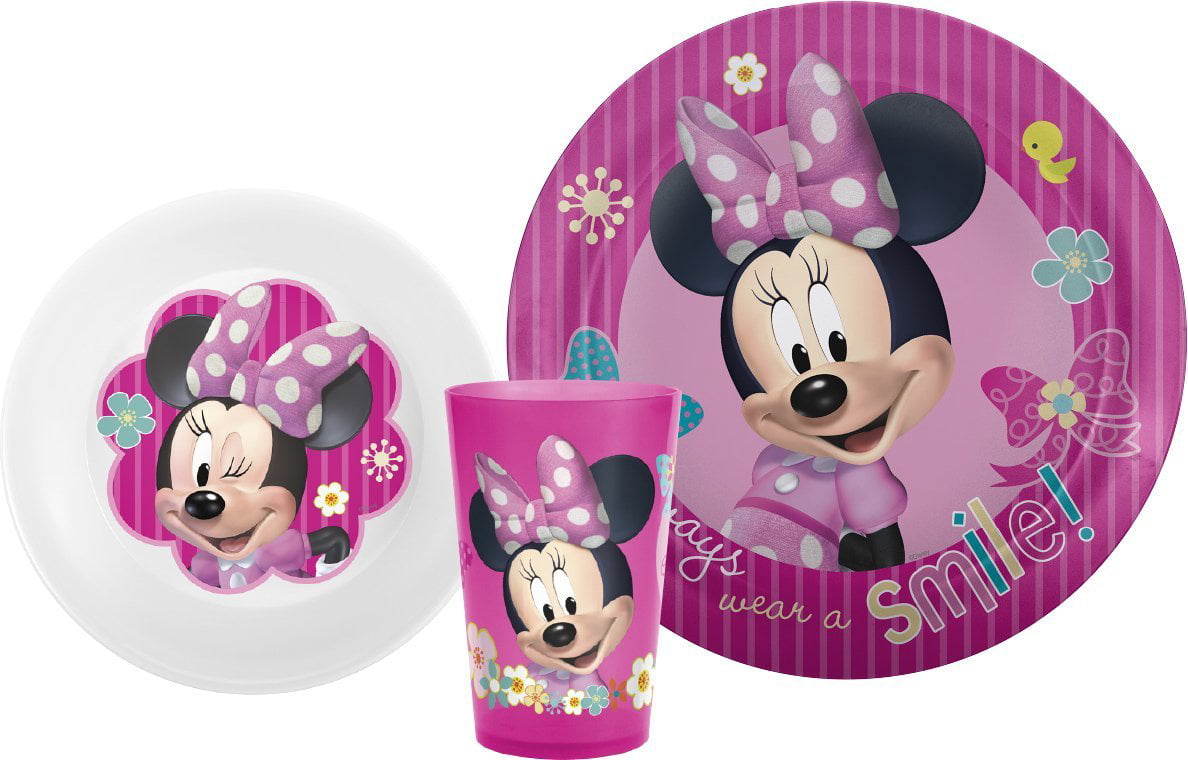 Zak Disney Mickey Mouse 2 pcs Dinnerware Set Durable Plastic Plate Bowl 