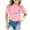 Pink, variant on Girls Shirts Size 8 Girls Cute Graphic Print Round Neck Short Sleeve Tee Summer Casual T Shirt Black, 8-9 Years