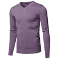 thumbnail image 1 of FashionOutfit Men's Casual Solid Soft Knitted Long Sleeve V-Neck Sweater, 1 of 1