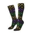 thumbnail image 2 of Balery Mardi Gra Geometric Fun Novelty Socks Men'S Women'S Crew Socks Funny Crazy Novelty Socks Quirky And Cool Socks, 2 of 9