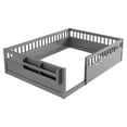 thumbnail image 3 of Full Size Toddler Floor Bed Frame, Montessori Floor Bed with Guardrails, Pine Wood Bed Frame for Kids, No Slats Included, Gray, 3 of 9