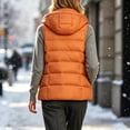 thumbnail image 6 of Bzdzmqm Womens Plus Size Hooded Zip Up Vest Warm Casual CoverUp Outwear Fall Winter Basic Jacket for Women Outdoor Daily Wear, Orange 2XL, 6 of 7