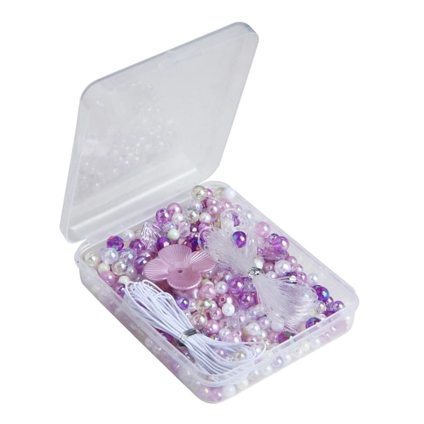 Juego de pulseras de cuentas DIY, kits para hacer joyas, juguetes para hacer joyas, cuentas para ensartar Violeta