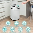 thumbnail image 3 of Kitchen Trash Can 13 Gallon Garbage Can, Sensor Trash Can Touchless Stainless Steel Trash Can, Brushed Dustbin 50 Liter Motion Trash Bin Metal Waste Bin with Lid for Home Bathroom Offic, White, 3 of 7
