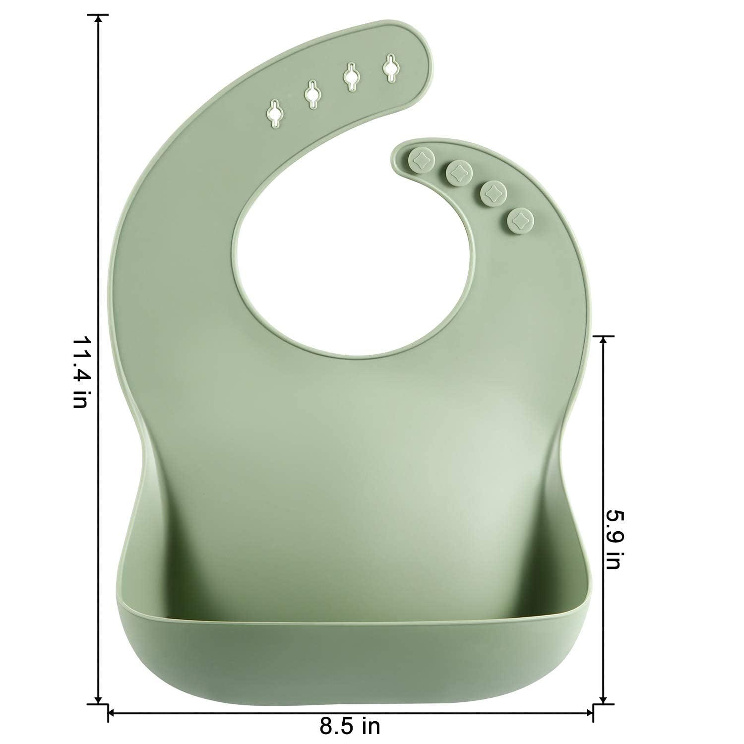 Silicone Bibs for Babies Toddlers Girls, Adjustable Waterproof BPA Free Soft Durable Bibs for eating with Large Pocket Food Catcher