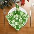 thumbnail image 2 of Coolnut St Patrick's Day Clover Cloth Napkins Set of 6, Oversized Washable Reusable Polyester Dinner Table Napkins for Family, Restaurant, Party Decor, 20 x 20 Inch, 2 of 7